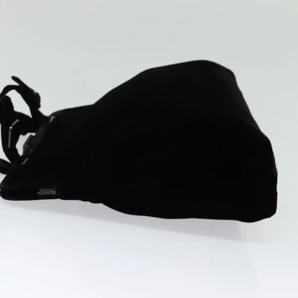 PRADA Hand Bag Velor Black Silver - Picture 4 of 12